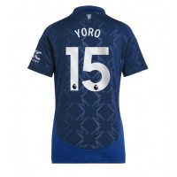 Camisa de Futebol Manchester United Leny Yoro #15 Equipamento Secundário Mulheres 2024-25 Manga Curta